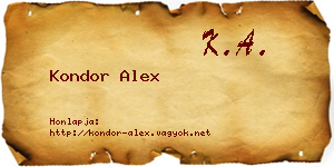 Kondor Alex névjegykártya