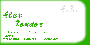 alex kondor business card